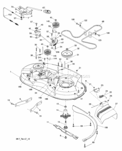 Mower_Deck__Cutting_Deck Diagram and Parts List for LT2217A 96041010406 2012-08 Husqvarna Lawn Tractor