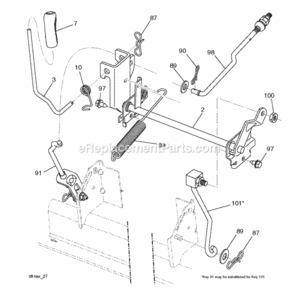 Mower_Lift__Deck_Lift Diagram and Parts List for LT2223A2 2012-02 Husqvarna Lawn Tractor