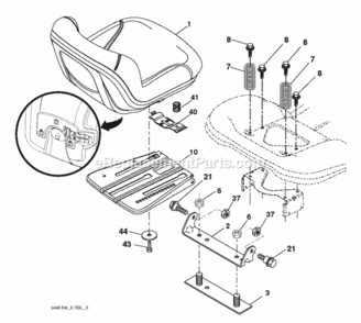 Seat Diagram and Parts List for LT2223A2 2012-02 Husqvarna Lawn Tractor