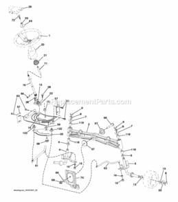 Steering Diagram and Parts List for LT2223A2 2012-02 Husqvarna Lawn Tractor