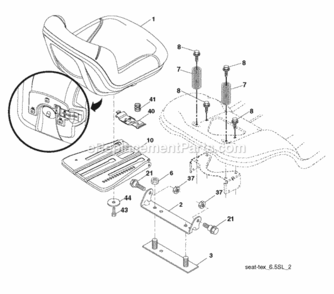 Seat Diagram and Parts List for LT2227A2 2012-08 Husqvarna Lawn Tractor