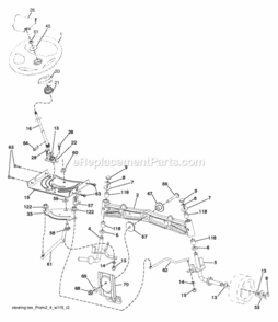 Steering Diagram and Parts List for LT2227A2 2012-08 Husqvarna Lawn Tractor