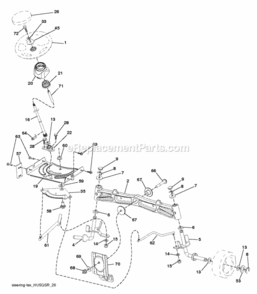 Steering Diagram and Parts List for LT2316CMA2 2011-01 Husqvarna Lawn Tractor