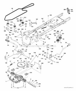 Drive Diagram and Parts List for LT2316CM 96051000402 2012-08 Husqvarna Lawn Tractor