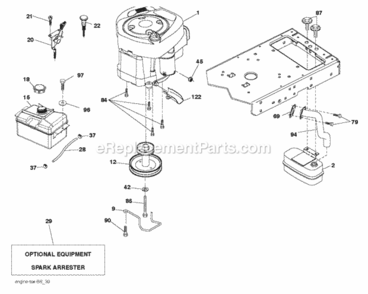 Engine Diagram and Parts List for LT2316CM 96051000402 2012-08 Husqvarna Lawn Tractor