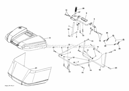 Bagger Diagram and Parts List for LT2317CMA2 96051004400 2012-01 Husqvarna Lawn Tractor