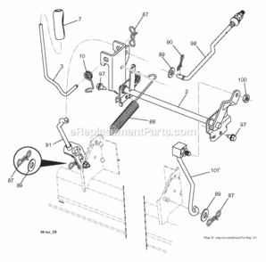 Mower_Lift__Deck_Lift Diagram and Parts List for LT2317CMA2 96051004400 2012-01 Husqvarna Lawn Tractor