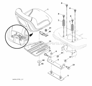 Seat Diagram and Parts List for LT2317CMA 96051002102 2012-08 Husqvarna Lawn Tractor