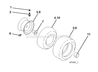 Wheels_Tires Diagram and Parts List for LT2317CMA 96051002102 2012-08 Husqvarna Lawn Tractor