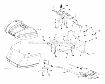 Bagger Diagram and Parts List for LT2317CMA 96051002102 2012-08 Husqvarna Lawn Tractor
