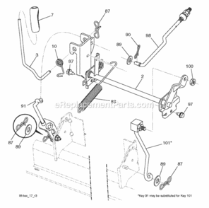 Mower_Lift__Deck_Lift Diagram and Parts List for LT2317CMA 96051002102 2012-08 Husqvarna Lawn Tractor