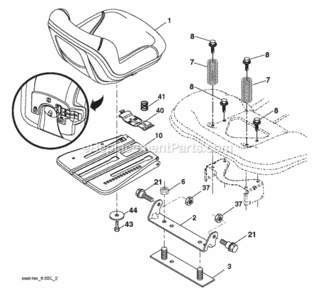 Seat Diagram and Parts List for LT2318CMA2 2012-02 Husqvarna Lawn Tractor