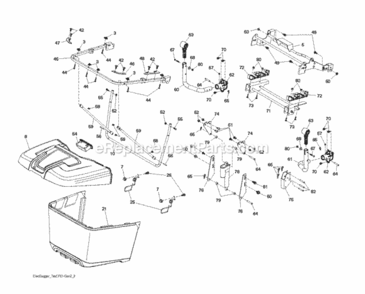 Bagger Diagram and Parts List for LT2318CMA2 2012-02 Husqvarna Lawn Tractor
