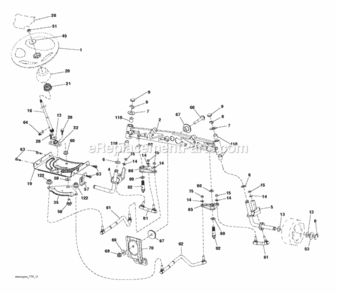Steering Diagram and Parts List for LT2323A2 96041026300 2012-01 Husqvarna Lawn Tractor