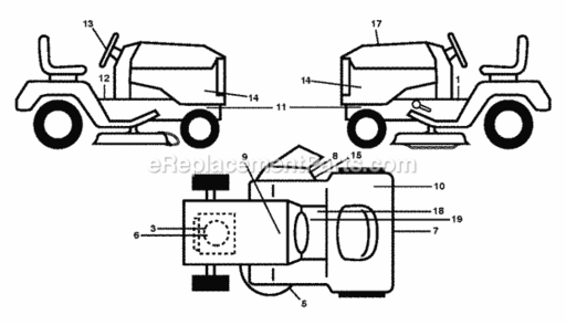Decals Diagram and Parts List for LT2323A2 96041026300 2012-01 Husqvarna Lawn Tractor