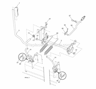 Mower_Lift_Lever Diagram and Parts List for LT2323A2 96041026300 2012-01 Husqvarna Lawn Tractor