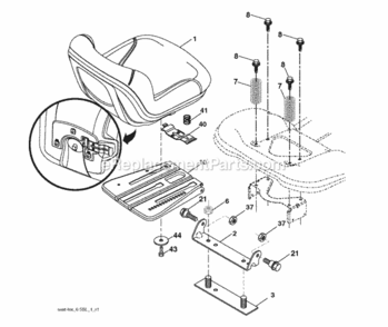 Seat Diagram and Parts List for LT2323A2 96041026300 2012-01 Husqvarna Lawn Tractor