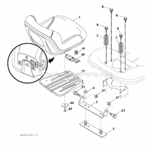 Seat Diagram and Parts List for LT2323CMA2 2012-02 Husqvarna Lawn Tractor