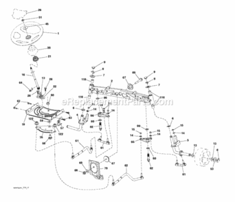 Steering Diagram and Parts List for LT2323CMA2 2012-02 Husqvarna Lawn Tractor
