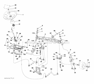 Steering Diagram and Parts List for LT2323CMA2 2012-03 Husqvarna Lawn Tractor