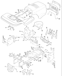 Part Location Diagram of 532150132 Husqvarna Rod Support Hood Lt/Pl Husq.