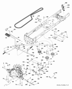 Drive Diagram and Parts List for LZ11577HRB 2011-12 Husqvarna Lawn Tractor