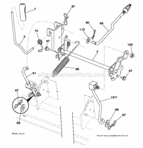 Mower_Lift__Deck_Lift Diagram and Parts List for LZ11577HRB 2011-12 Husqvarna Lawn Tractor