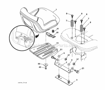 Seat Diagram and Parts List for LZ11577HRB 2011-12 Husqvarna Lawn Tractor