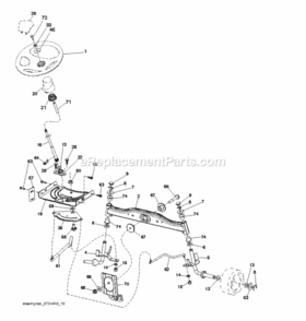 Steering Diagram and Parts List for LZ11577RB 2010-09 Husqvarna Lawn Tractor
