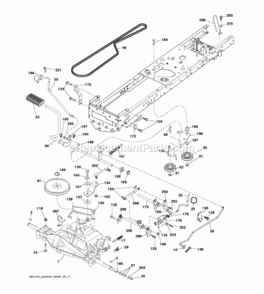 Drive Diagram and Parts List for LZ11577RB 2010-09 Husqvarna Lawn Tractor