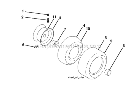 Wheels_Tires Diagram and Parts List for LZ11577RB 2011-11 Husqvarna Lawn Tractor