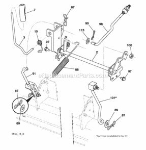 Mower_Lift__Deck_Lift Diagram and Parts List for LZ11577RB 2011-11 Husqvarna Lawn Tractor
