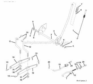 Mower_Lift__Deck_Lift Diagram and Parts List for LZ12597RB 2010-09 Husqvarna Lawn Tractor