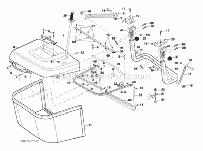 Bagger Diagram and Parts List for LZ12597RB 2011-11 Husqvarna Lawn Tractor