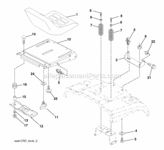 Seat Diagram and Parts List for LZ12597RB 2011-11 Husqvarna Lawn Tractor