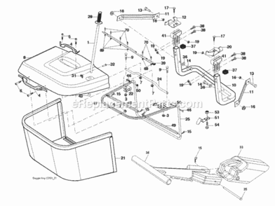 Bagger Diagram and Parts List for LZ145H97RBK 2012-11 Husqvarna Lawn Tractor
