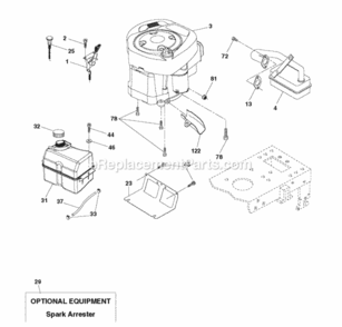 Engine Diagram and Parts List for LZ145H97RBK 2012-11 Husqvarna Lawn Tractor