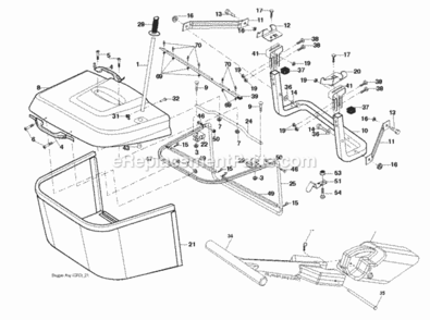 Bagger Diagram and Parts List for LZ145H97 2011-11 Husqvarna Lawn Tractor