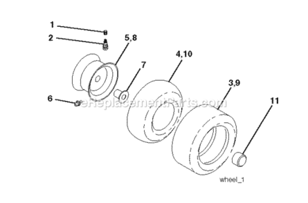 Wheels_Tires Diagram and Parts List for LZ175H107RBK 2012-11 Husqvarna Lawn Tractor