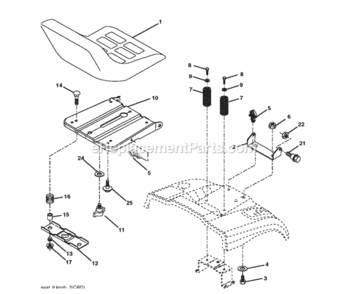 Seat Diagram and Parts List for LZ20H107RBK 2012-11 Husqvarna Lawn Tractor