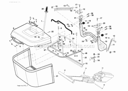 Bagger Diagram and Parts List for LZ20H107 2010-09 Husqvarna Lawn Tractor