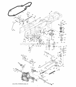 Drive Diagram and Parts List for LZ20H107 2011-11 Husqvarna Lawn Tractor