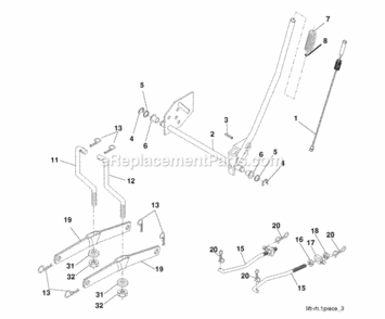 Mower_Lift__Deck_Lift Diagram and Parts List for LZ20H107 2011-11 Husqvarna Lawn Tractor