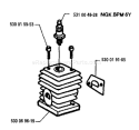 Page E Diagram and Parts List for MONDO 1995-03 Husqvarna Trimmer