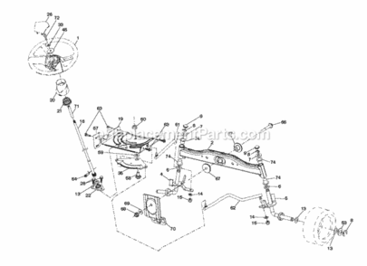 Page J Diagram and Parts List for P11577RB 2010-09 Husqvarna Lawn Tractor