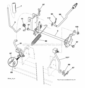 Page H Diagram and Parts List for P11577RB 2010-09 Husqvarna Lawn Tractor