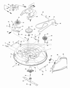 Mower_Deck__Cutting_Deck Diagram and Parts List for P11577 2011-08 Husqvarna Lawn Tractor