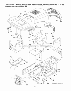 Page A Diagram and Parts List for P11597 2010-09 Husqvarna Lawn Tractor