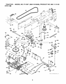 Page C Diagram and Parts List for P11597 2010-09 Husqvarna Lawn Tractor