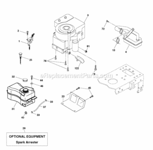 Page E Diagram and Parts List for P11597 2010-09 Husqvarna Lawn Tractor